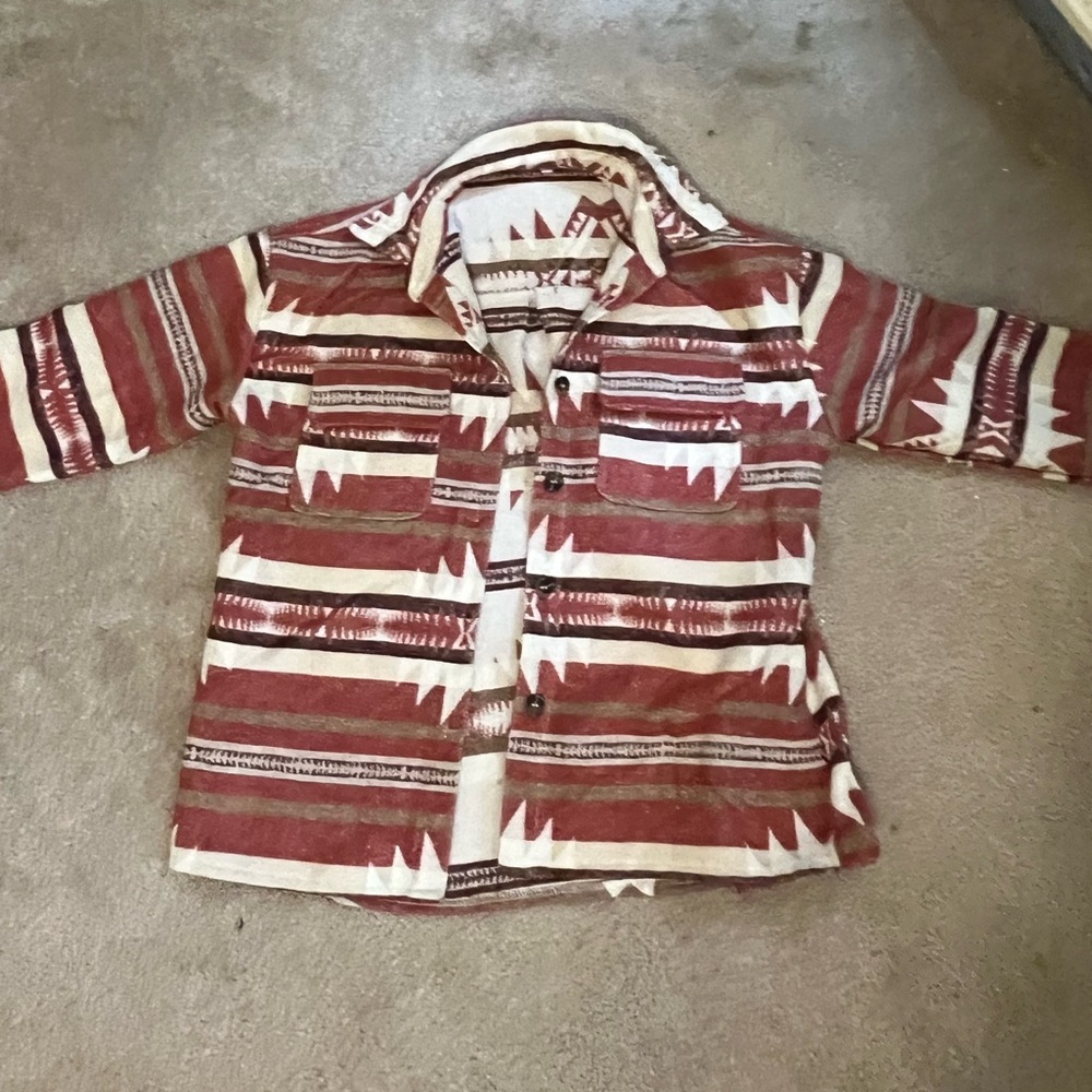 Red and White vintage Shacket